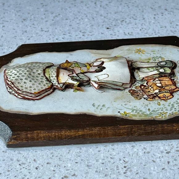 Vintage Holly Hobbie Wooden Wall Plaques With Ring Mounts - Picture 8 of 11